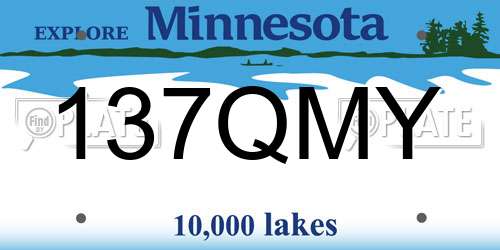 137QMY Minnesota License Plate