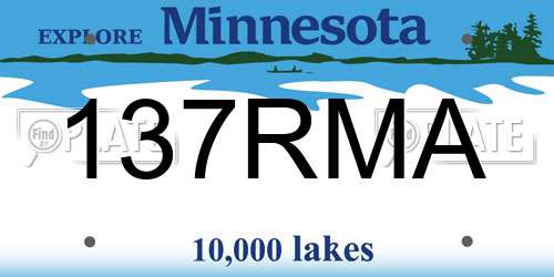 137RMA Minnesota License Plate