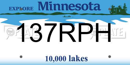137RPH Minnesota License Plate