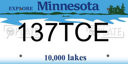 137TCE Minnesota License Plate