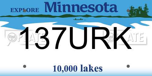 137URK Minnesota License Plate