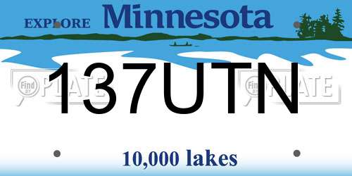 137UTN Minnesota License Plate