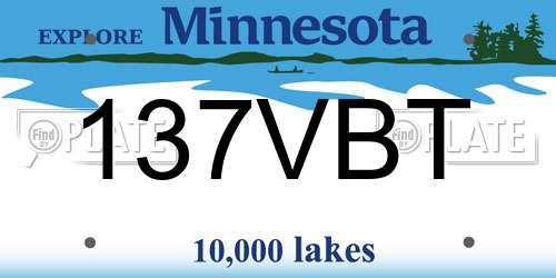 137VBT Minnesota License Plate