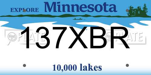 137XBR Minnesota License Plate