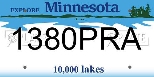 1380PRA Minnesota License Plate