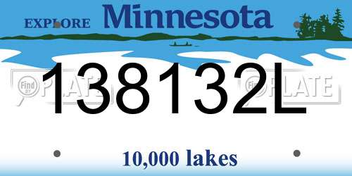 138132L Minnesota License Plate