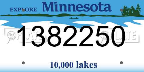 1382250 Minnesota License Plate