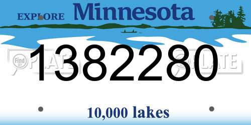 1382280 Minnesota License Plate