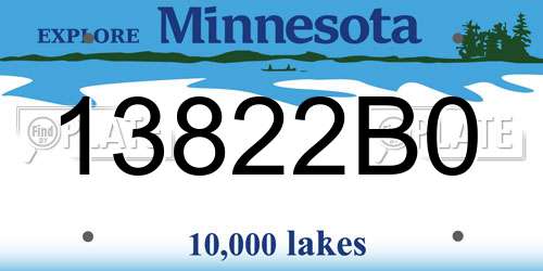 13822B0 Minnesota License Plate