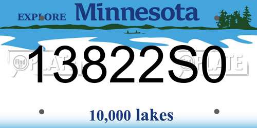 13822S0 Minnesota License Plate