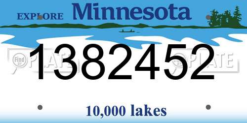 1382452 Minnesota License Plate