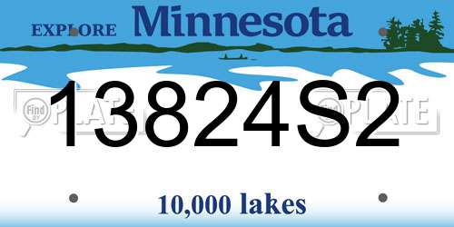 13824S2 Minnesota License Plate