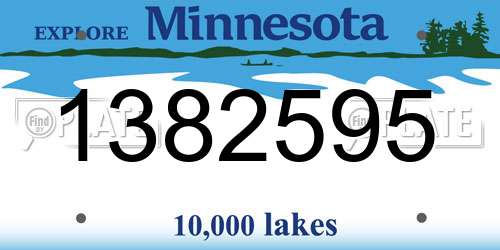 1382595 Minnesota License Plate