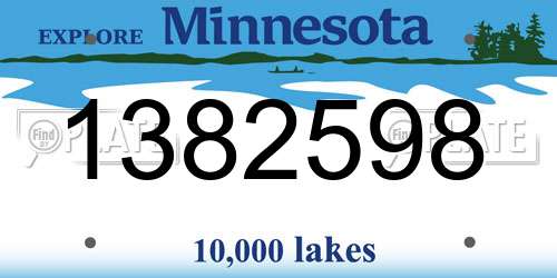 1382598 Minnesota License Plate