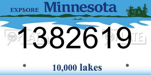 1382619 Minnesota License Plate