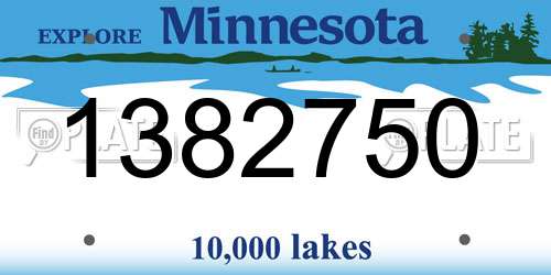 1382750 Minnesota License Plate