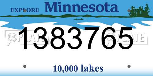 1383765 Minnesota License Plate