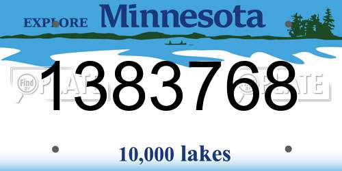 1383768 Minnesota License Plate