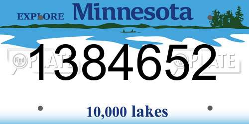 1384652 Minnesota License Plate