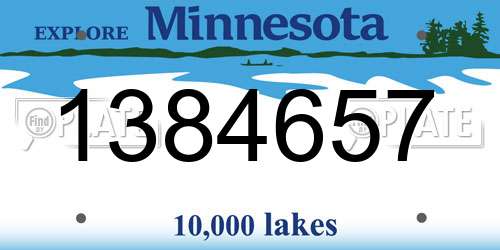 1384657 Minnesota License Plate