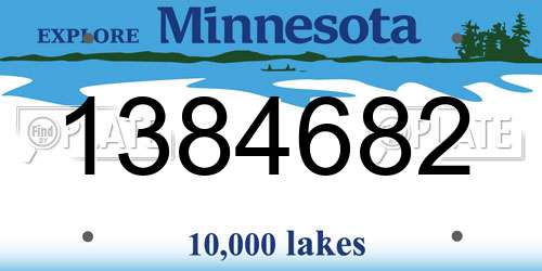 1384682 Minnesota License Plate