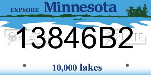 13846B2 Minnesota License Plate