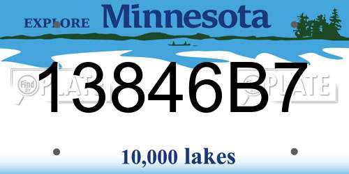 13846B7 Minnesota License Plate
