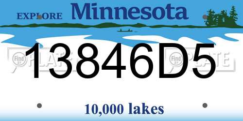13846D5 Minnesota License Plate