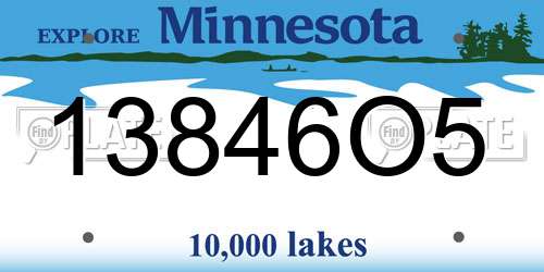 13846O5 Minnesota License Plate