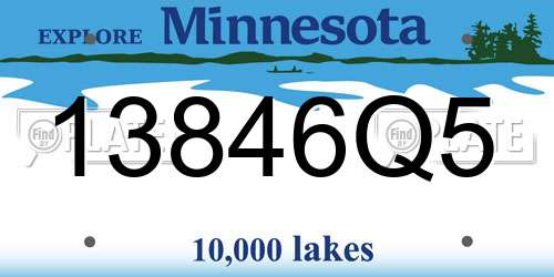 13846Q5 Minnesota License Plate