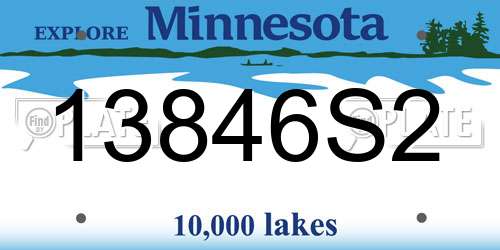13846S2 Minnesota License Plate