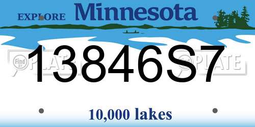 13846S7 Minnesota License Plate