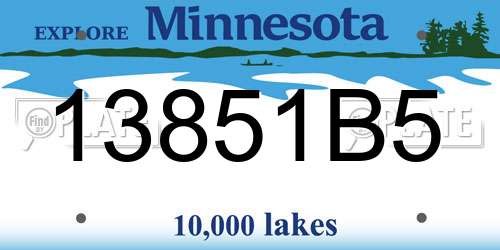 13851B5 Minnesota License Plate