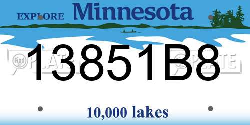 13851B8 Minnesota License Plate