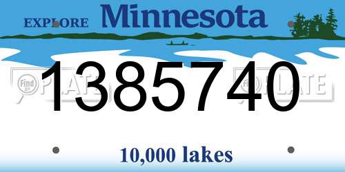 1385740 Minnesota License Plate