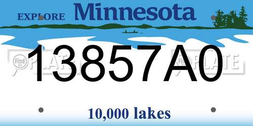 13857A0 Minnesota License Plate