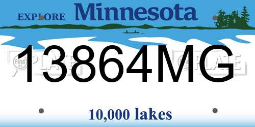 13864MG Minnesota License Plate