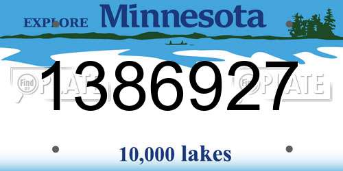 1386927 Minnesota License Plate