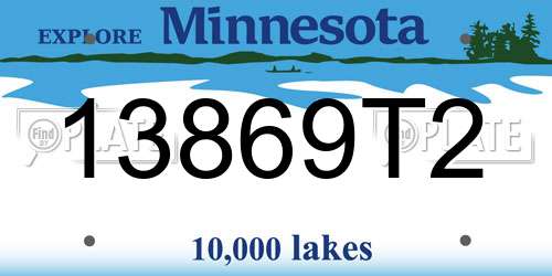 13869T2 Minnesota License Plate
