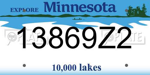 13869Z2 Minnesota License Plate
