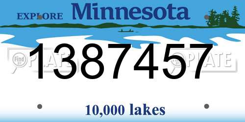 1387457 Minnesota License Plate