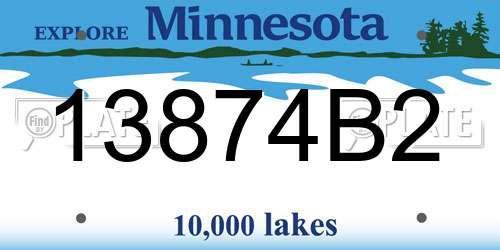 13874B2 Minnesota License Plate