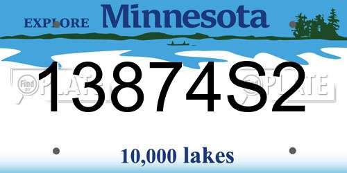 13874S2 Minnesota License Plate