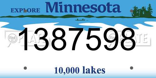 1387598 Minnesota License Plate