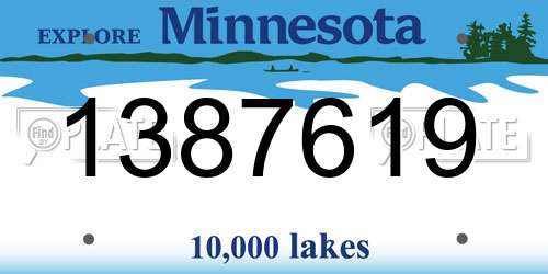 1387619 Minnesota License Plate