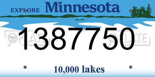 1387750 Minnesota License Plate