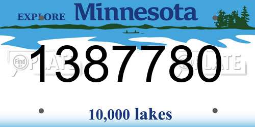 1387780 Minnesota License Plate