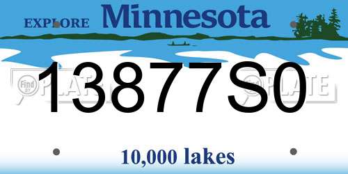 13877S0 Minnesota License Plate