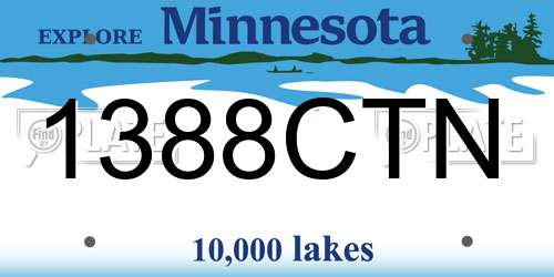 1388CTN Minnesota License Plate