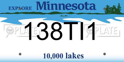 138TI1 Minnesota License Plate